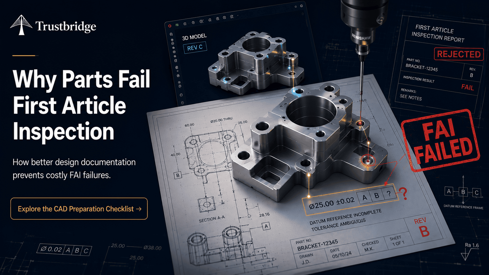 What CAD Preparation Mistakes Cause Parts to Fail First Article Inspection?